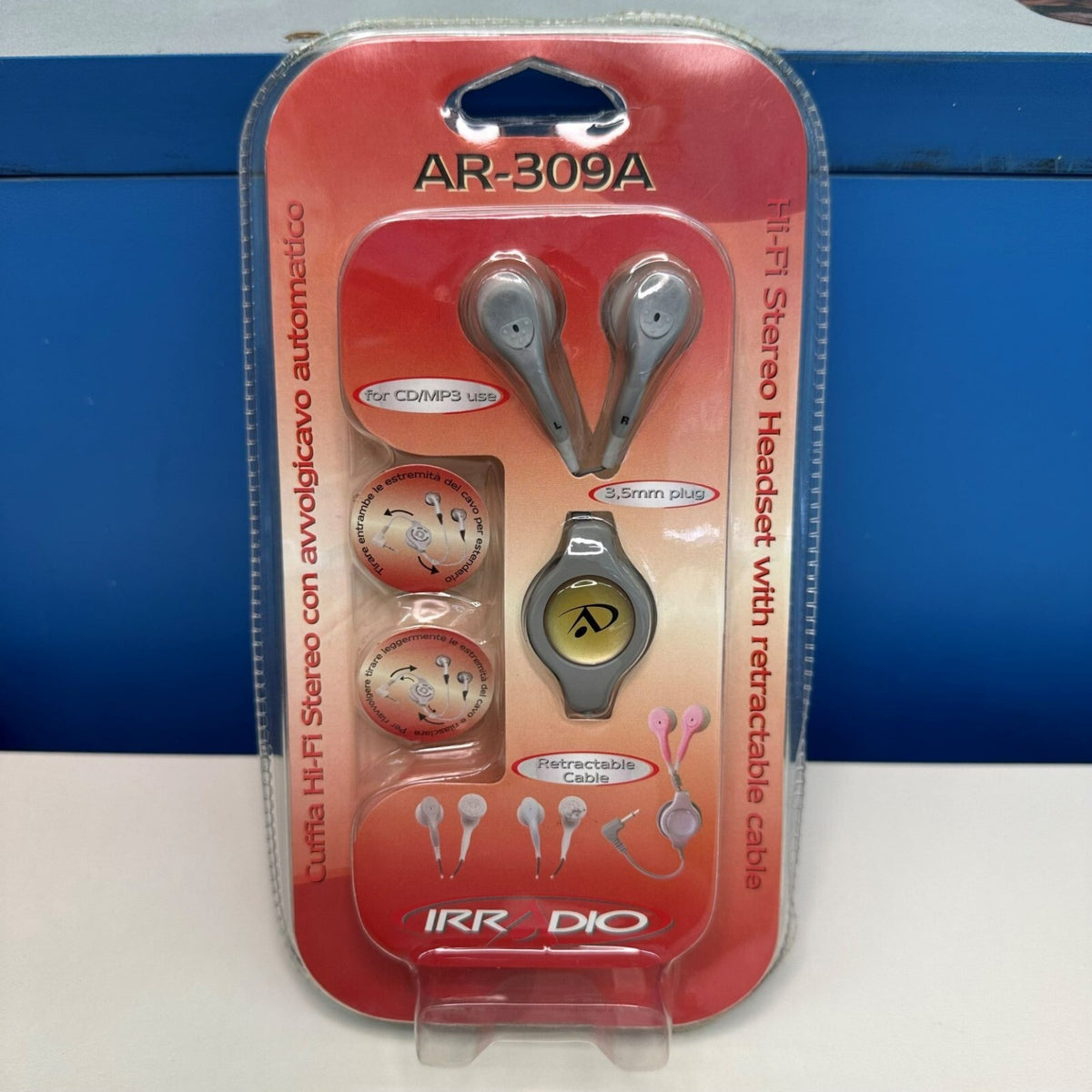 CUFFIE STEREO CON AVVOLGICAVO AUTOMATICO AR-309A IRRADIO
