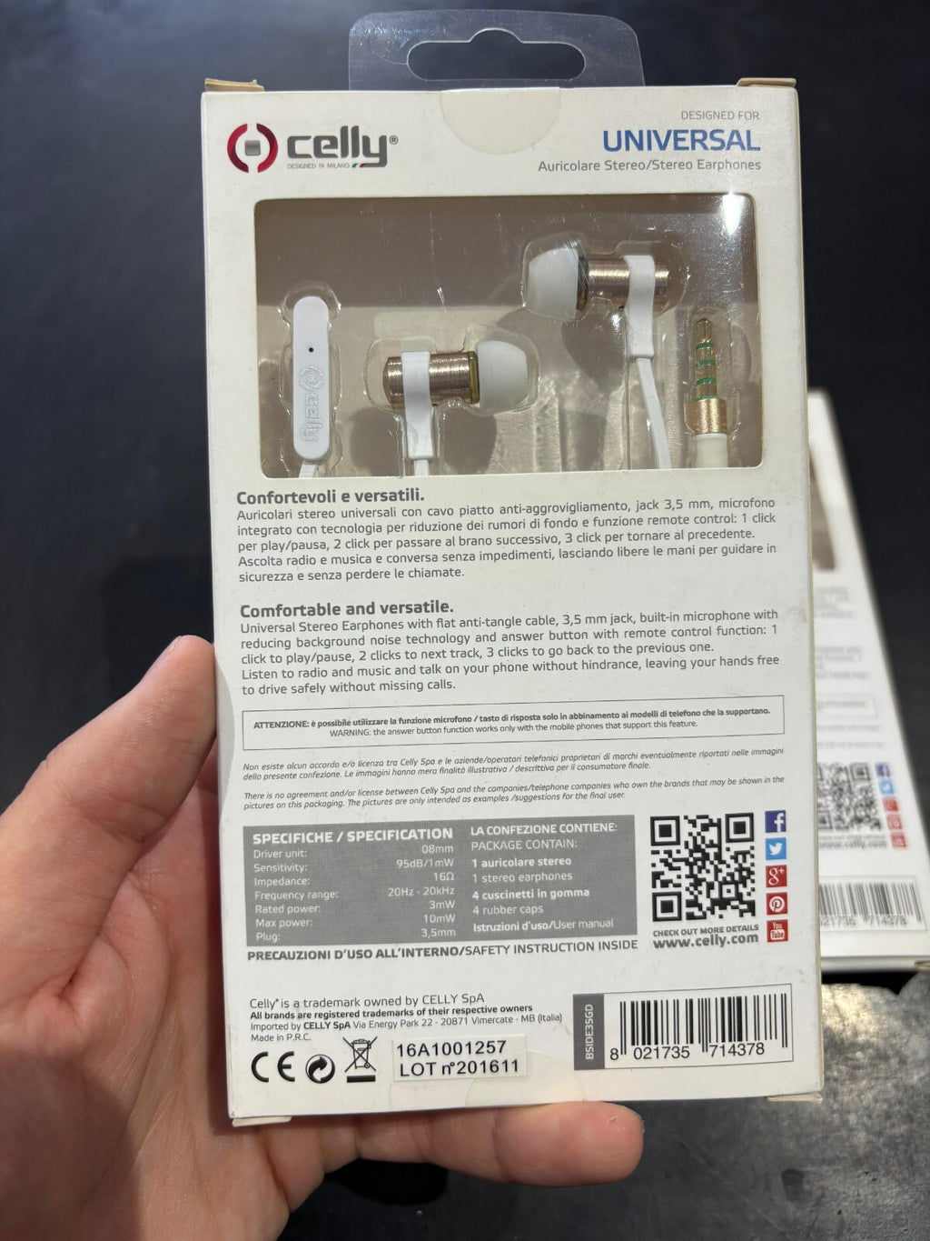 CELLY auricolare stereo/stereo earphones