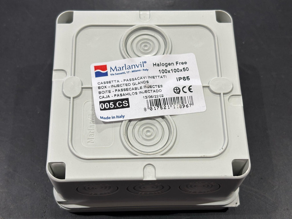 Cassetta di derivazione stagna IP65 100x100x50 mm - MARLANVIL 005.CS