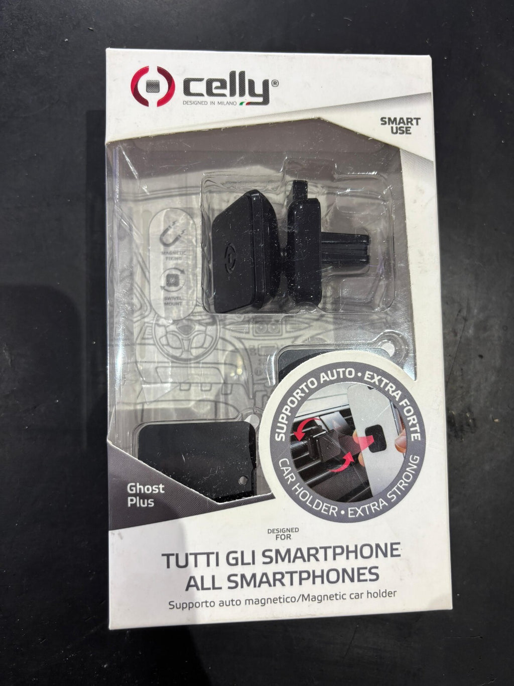 celly ghost plus supporto auto magnetico/magnetic car holder