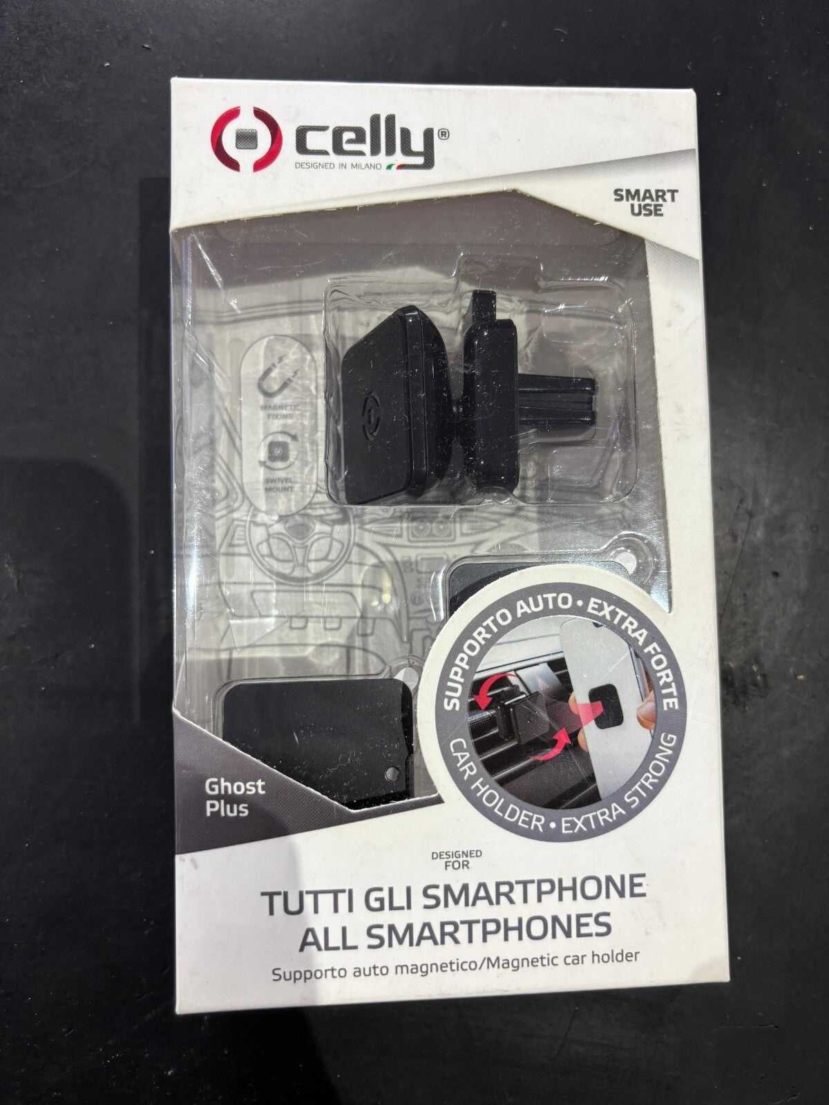 celly ghost plus supporto auto magnetico/magnetic car holder